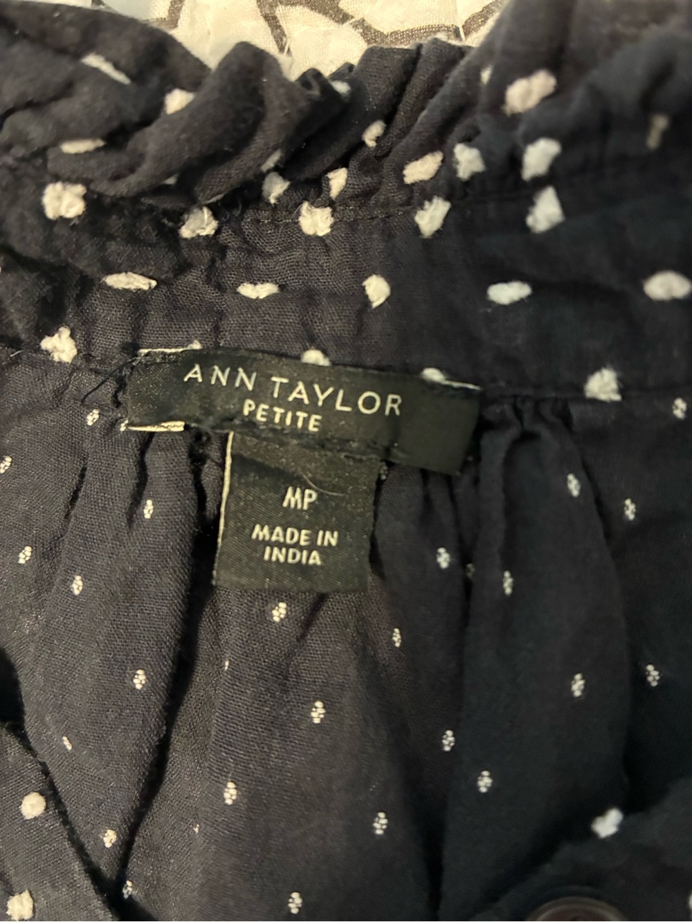 Ann Taylor Sleeveless Black Polka Dot Blouse - Classic Dot Print - Petite - Picture 2 of 5